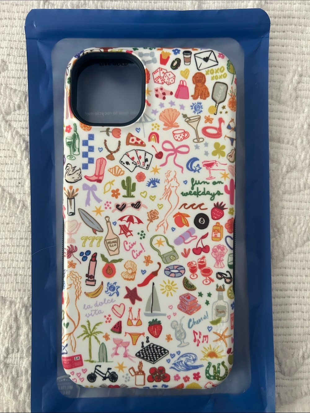 Colorful Doodle Pattern Phone Case - White Multicolor